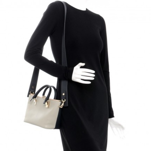 AUTH Smooth Calfskin Mini Baylee Two Toned Tote - Picture 9 of 9